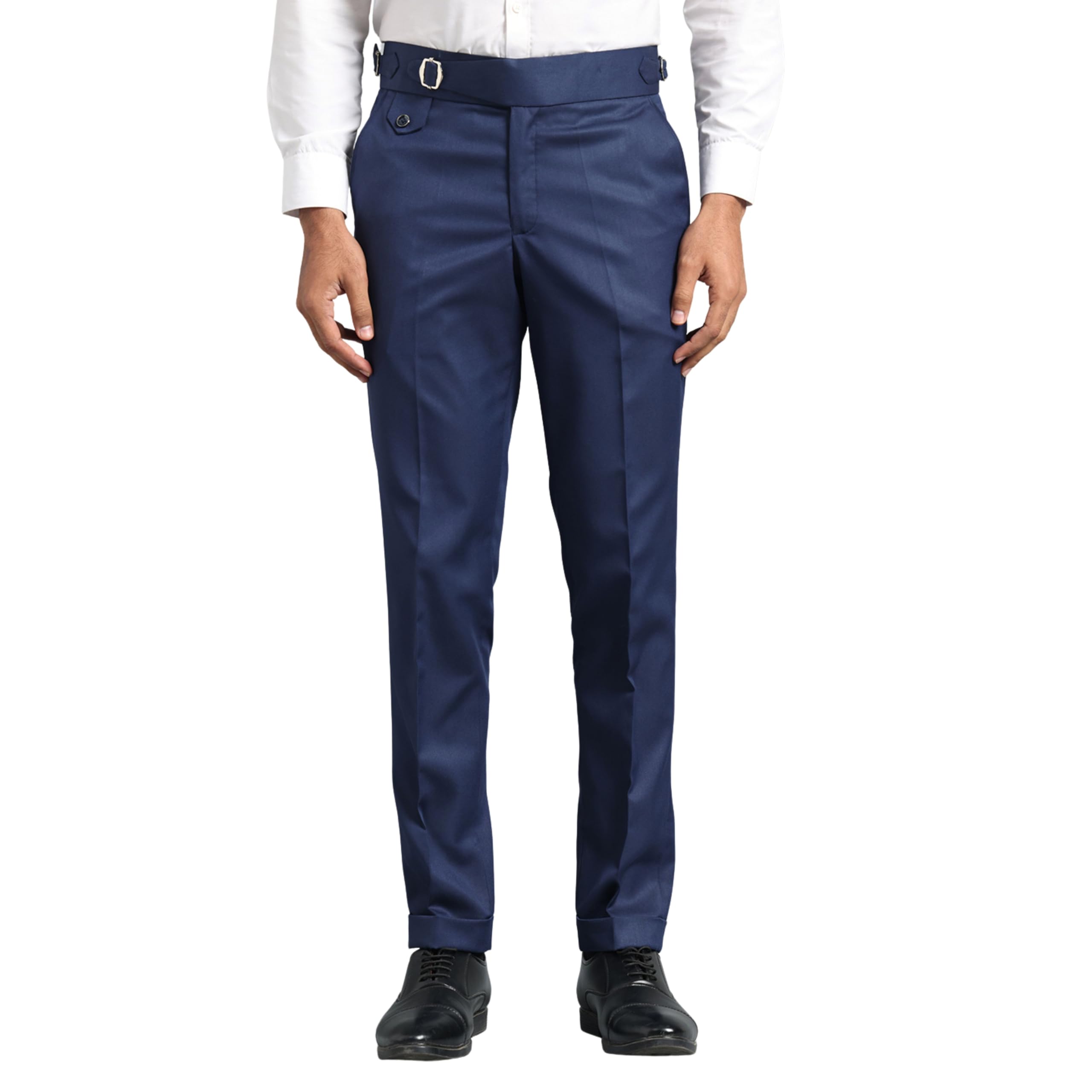 Gurkha Pants for Men | Trouser for Men | Formal Pant | Single Buckle | Regular Fit Trouser High Waist Pleated Casual Trousers | Vintage Straight Leg Pants for Office Smart Casual Travel Party-picture-23