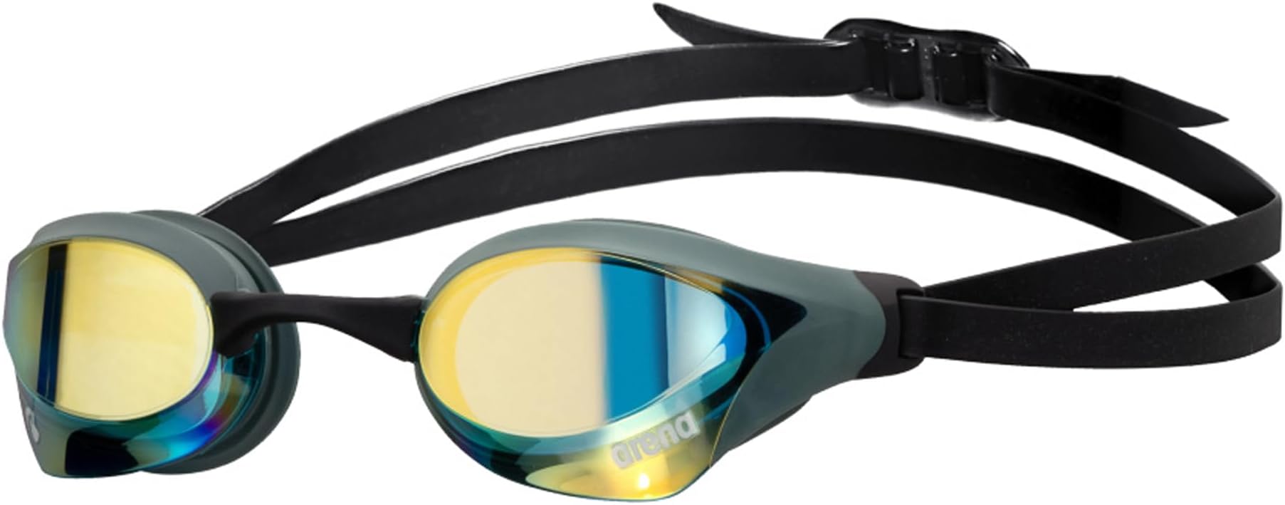 ARENA Unisex Cobra Core Swipe Anti-Fog Racing Swim Goggles for Men and Women Polycarbonate Mirror Lens Competitive Swimmers, Aqua/Sage/Black