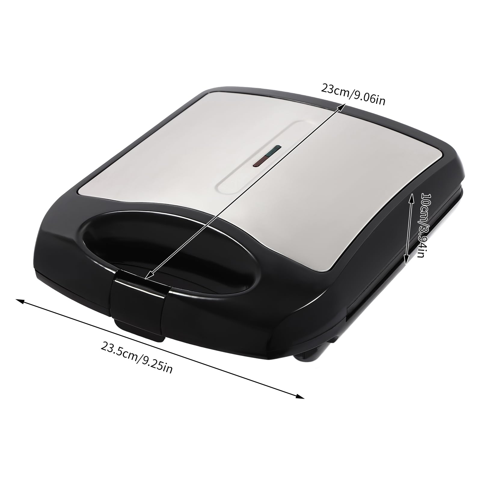 Stampo per ciambelle da 1200 W, con rivestimento antiaderente, nero, 23,5 x 23 x 10 cm