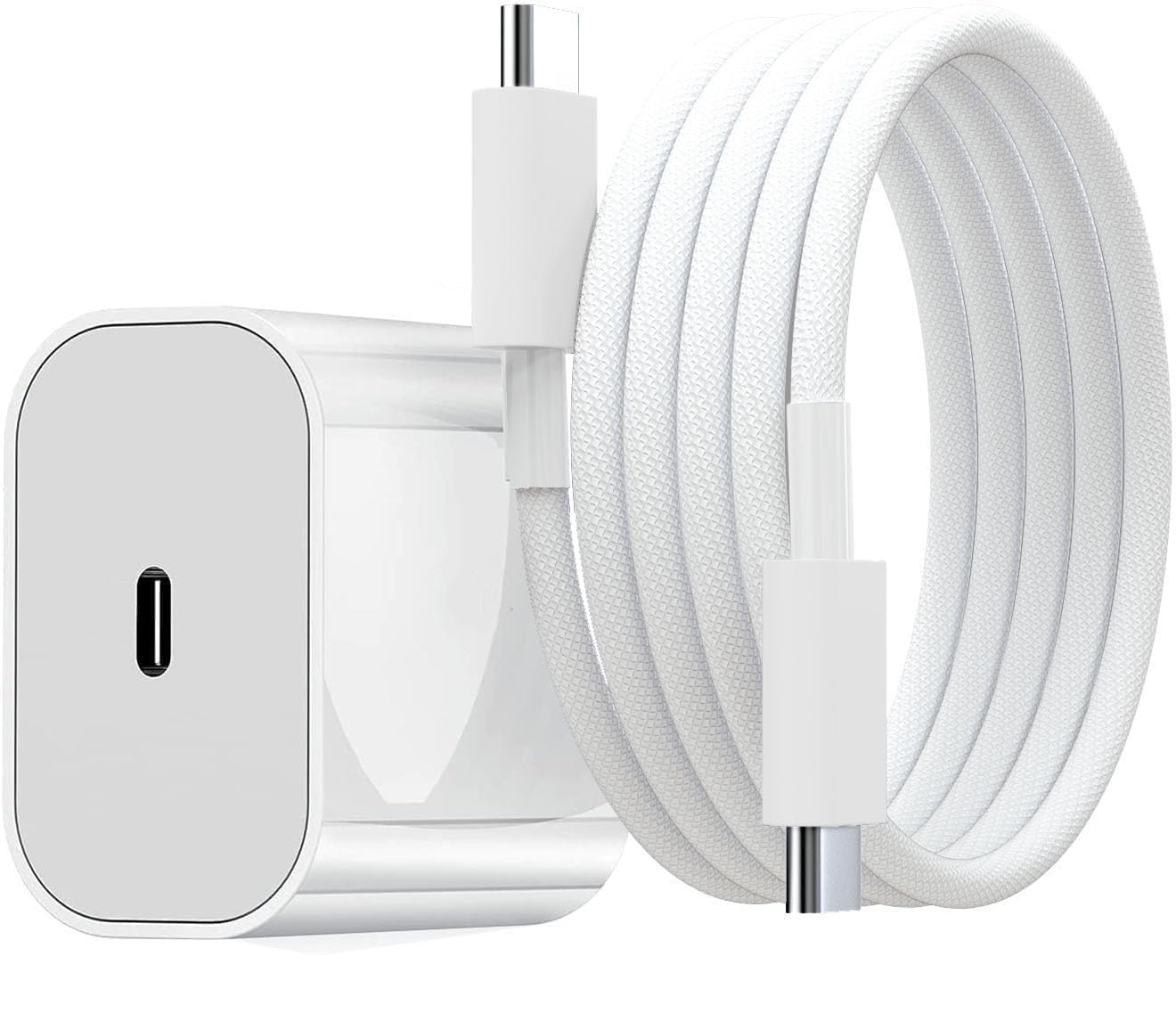 FIRENOVA 25W Fast Charger Adapter Compatible with iPhone 16/16 Pro/16 Plus/16 Pro Max/15/15 Plus/15 Pro/15 Pro Max, Laptop & Other Type C Devices & 1 Meter Type C to Type C Data Cable (Adapter+Cable)