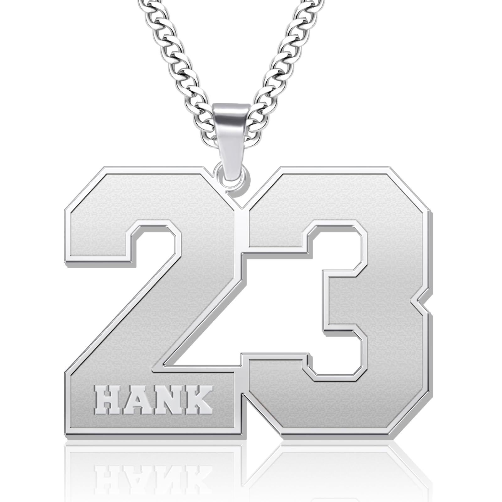 Jecivila Name Necklace Personalized for Men 18K Gold Plate Mens Custom Name Initial Number Necklace with Rope Figaro Curb Chain Personalized Jewelry Gifts for Dad Grandfather Boyfriend (16’’-24’’)