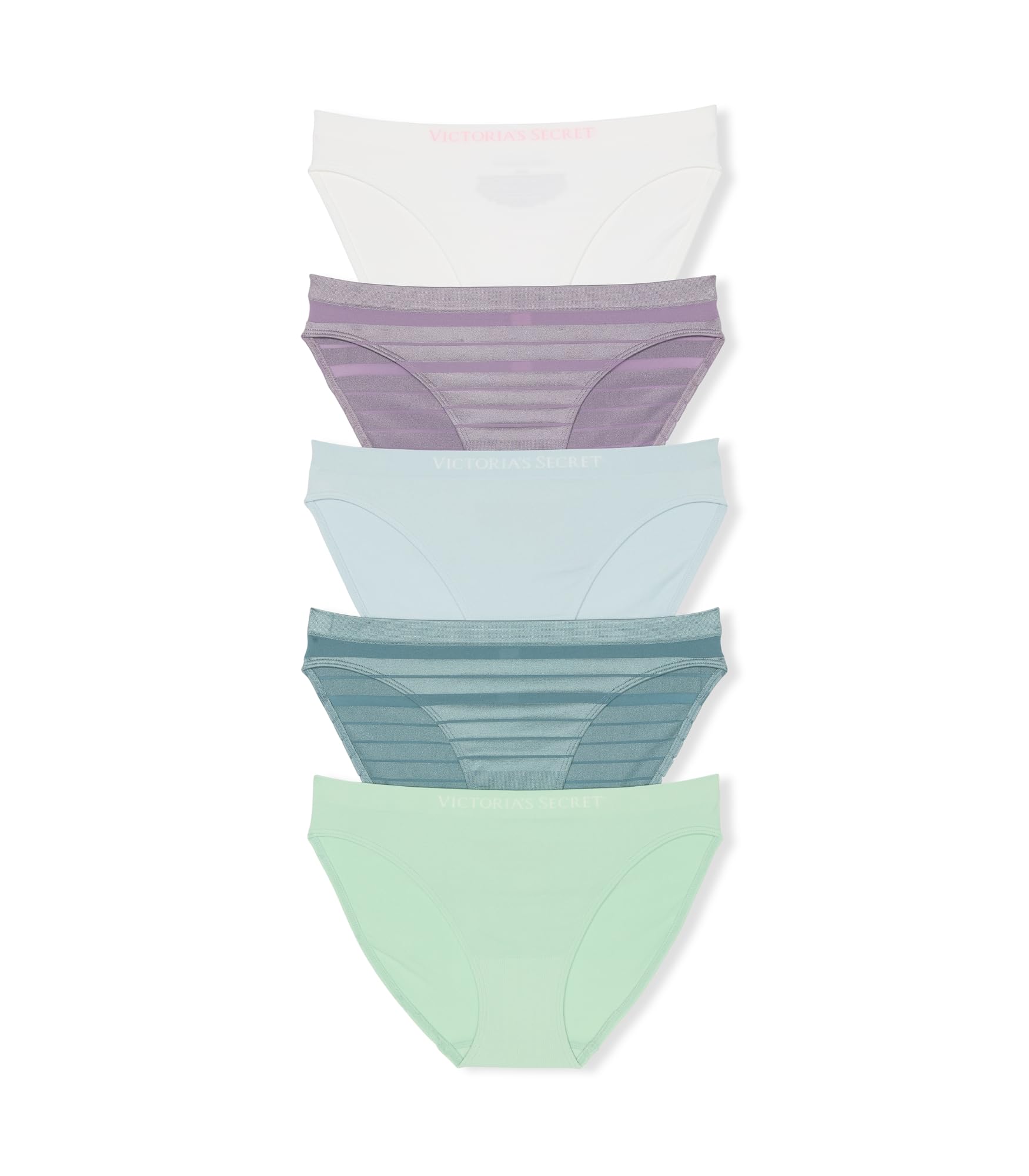 Victoria's Secret Women's Seamless Bikini Underwear, Moderate Coverage Panties for Women, Multi Pack (XS-XXL)