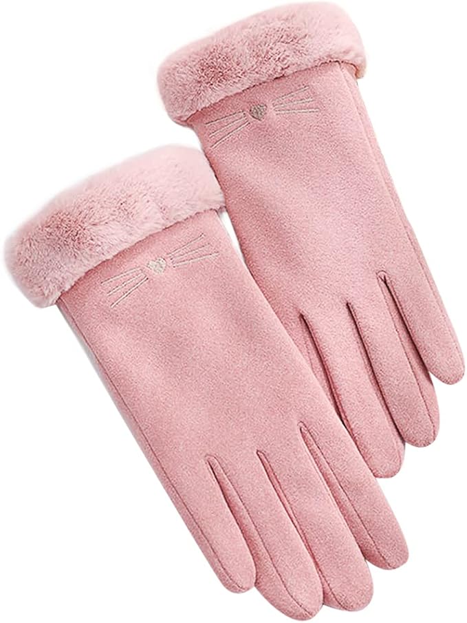 Winter Gloves For Women, Touch Screen Cashmere Snow Gloves Winter Women Warm Cycling Touchscreen Ladies Thermal Gloves