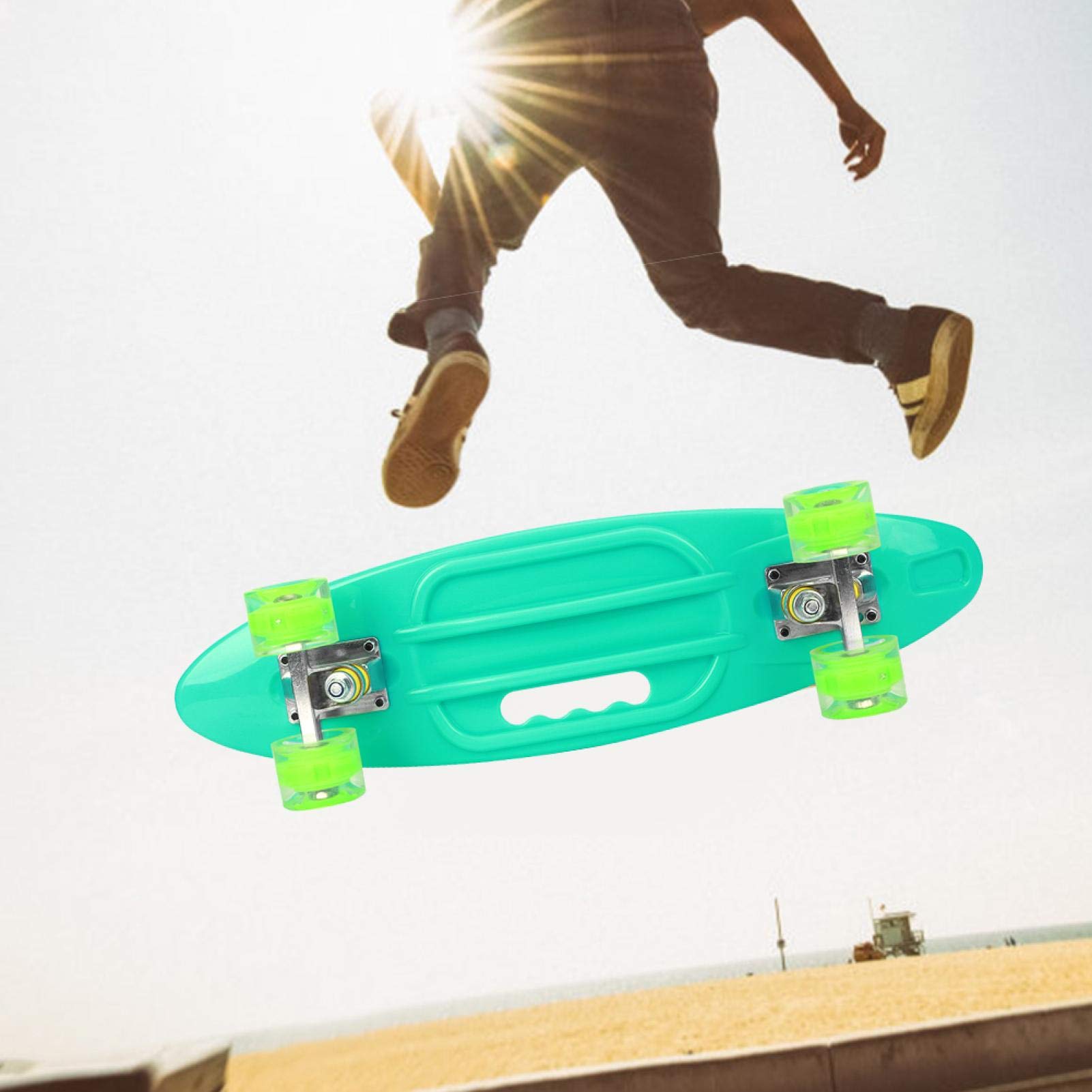 Longboard Pour Débutants Avec Roues Luminescentes Magnétiques - 59cm, Design Graffiti, Facile à Transporter