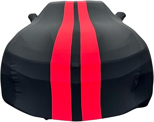 Miniatura 2 de Funda de coche para interior compatible con Chevrolet Camaro 2010-2023 SS, RS, ZL1, Z28 Stripes (negroazul)