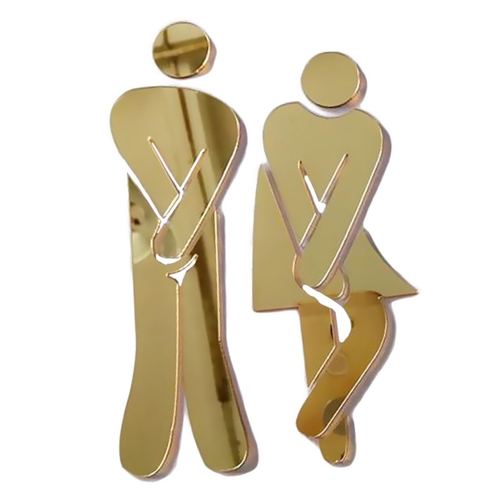 Toilet Sign Removable 3D Toilet Entrance Sign Wall Stickers Funny Woman & Man WC Washroom Door Poster Mirror Surface Decal DIY Decor