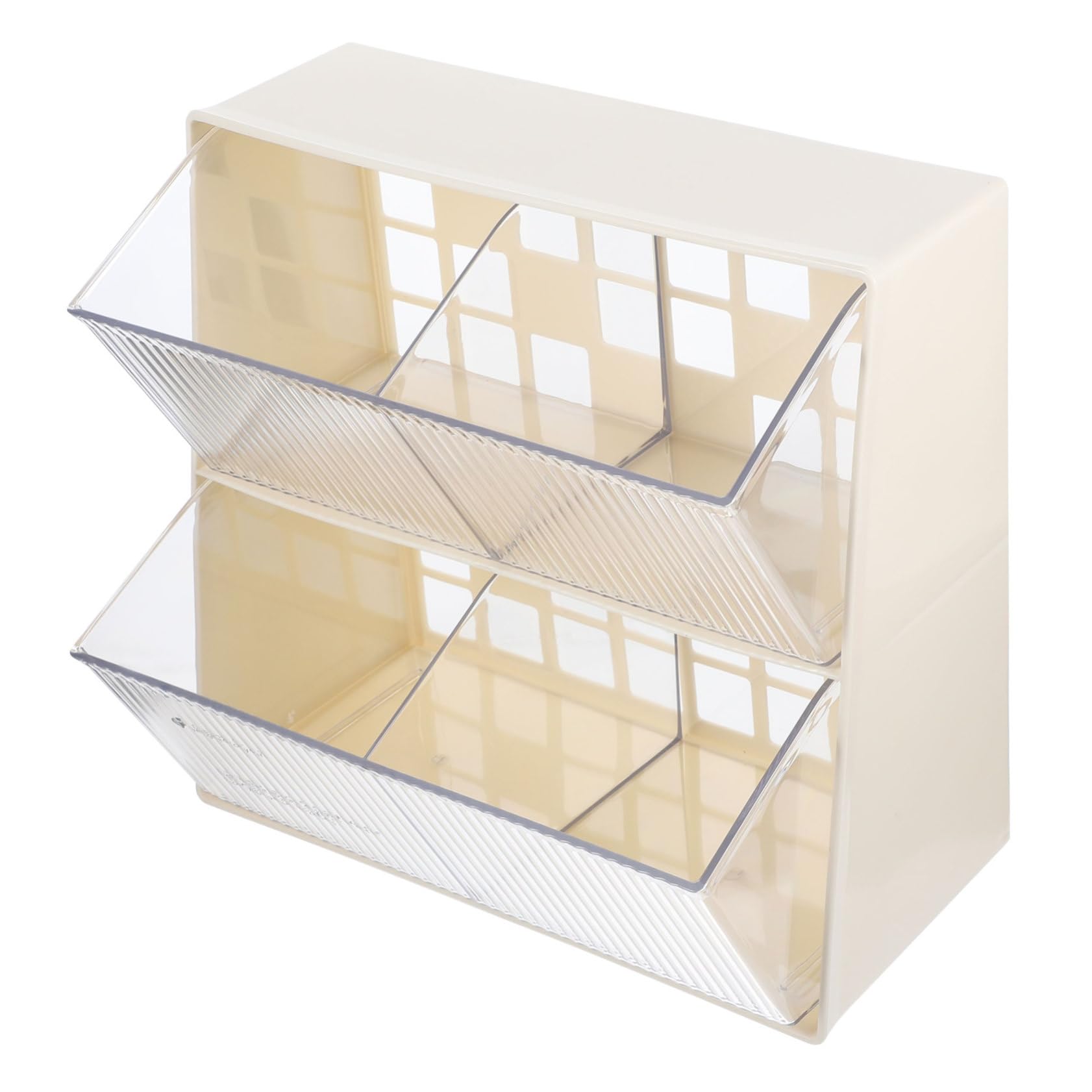 ABOOFAN Desktop Tea Bag Organizer Multi Use Storage Box for Tea Bags Coffee Capsules and Items Sturdy Elegant Design for Home Office and Coffee Shops Transparent