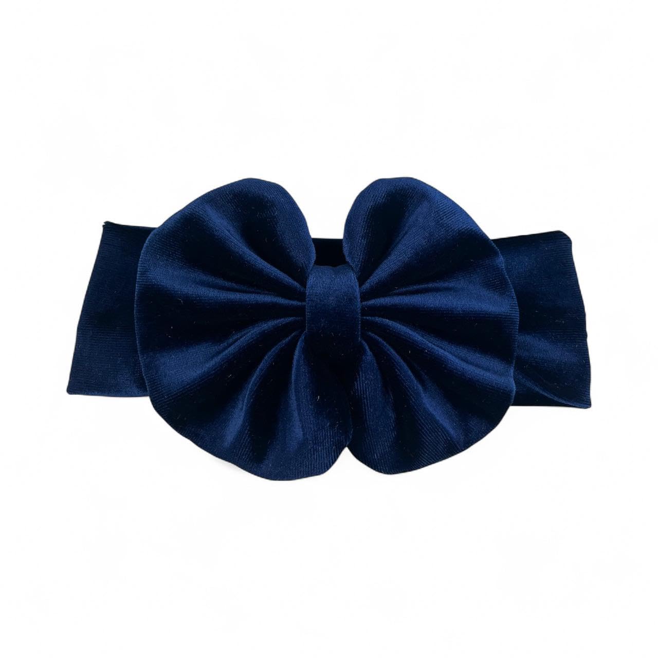 Fascetta per Capelli Neonata con Fiocco in Velluto-Fascia per capelli Bambina (da 3 a 18 mesi) (Blu navy, Da 3 a 18 mesi)