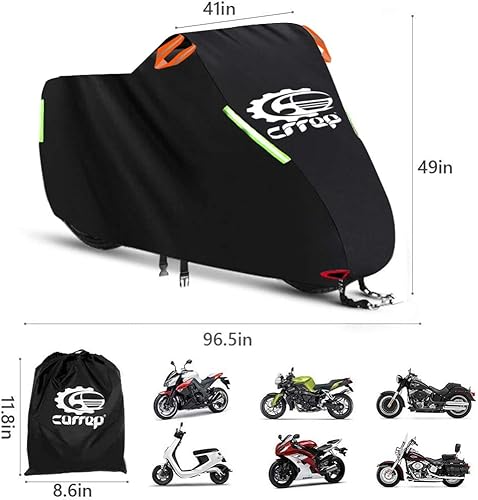 Miniatura 6 de Funda de motocicleta XL impermeable para todo tipo de clima cubierta de motocicleta para exteriores con agujeros de bloqueo para Harley Honda Yamaha