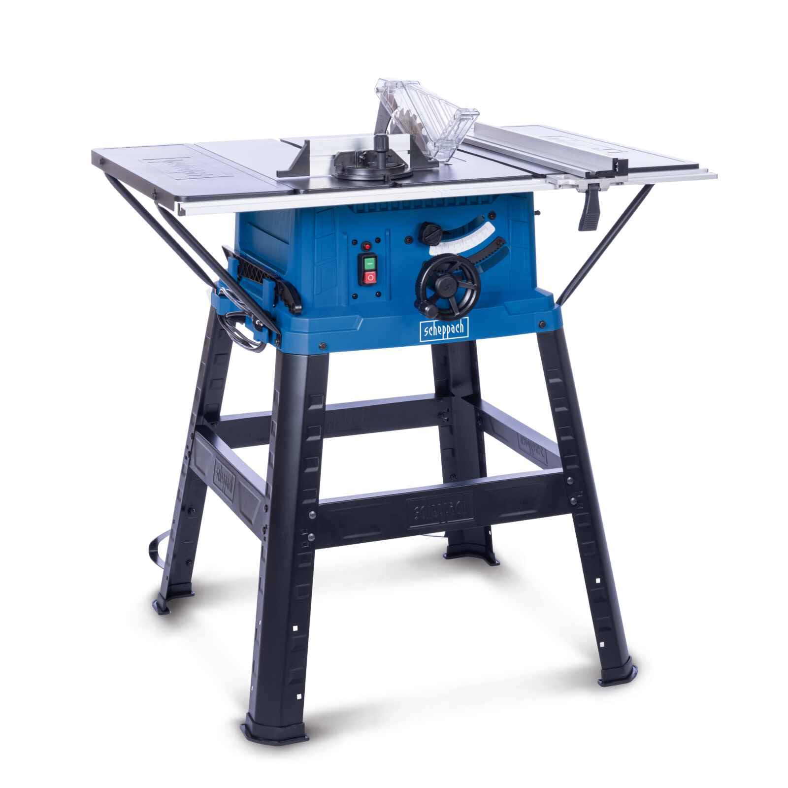 Scheppach HS254 Table Saw, 2200W Soft Start Motor, 254mm Blade, 85mm Cut Depth, 45° Bevel, XL Table & Stand