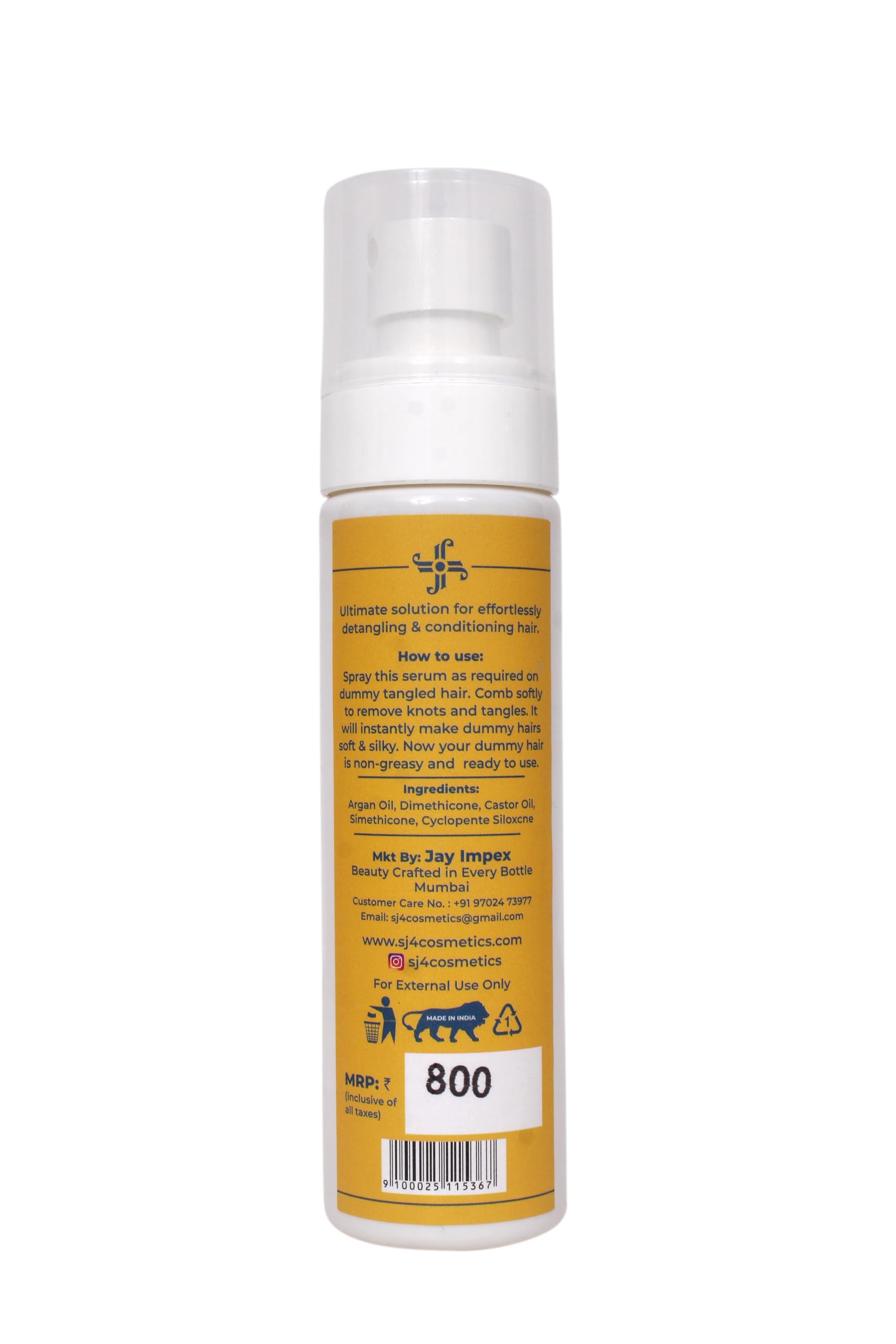 JAY IMPEX Hair Detangler Spray – Instant Knot & Tangle Remover with Conditioning Formula, Smooth & Frizz Control Leave-In Serum for Soft, Manageable Hair – Lightweight Hydrating Hair Spray for All Hair Types (100ml) 2