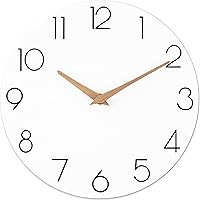 Vista 1 de Wall Clock, White Silent Non-Ticking, Decorative Battery Operated Wall Clocks for Bedroom, Kitchen, Home, Office, School, Hotel (8 Inch)