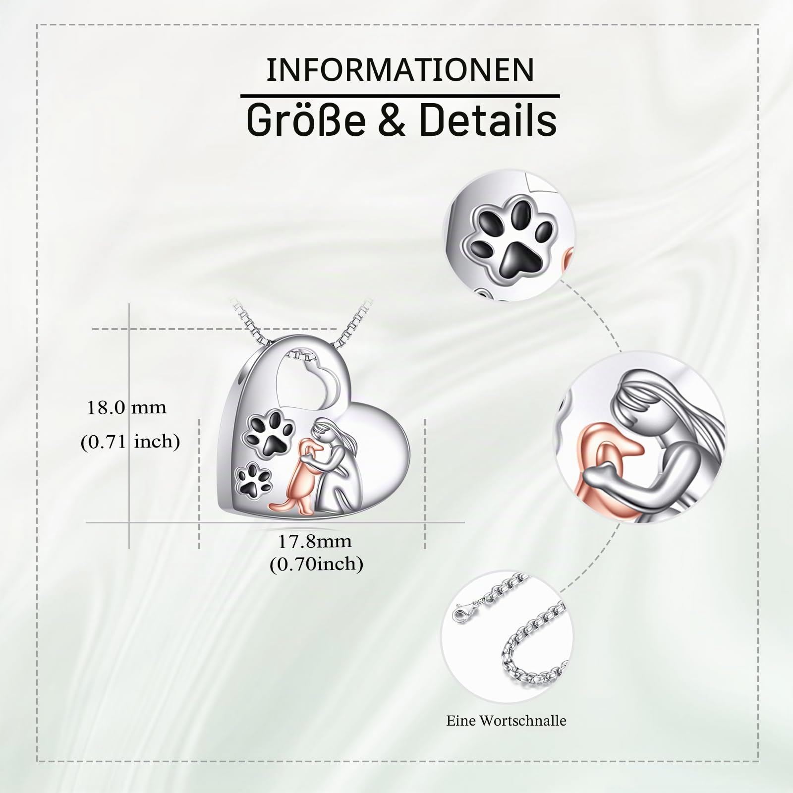 ONEFINITY Hunde Urnenketten für Asche 925 Sterling Silber Haustier Urne Kette Asche Anhänger für Hunde Asche Schmuck Zum Befüllen