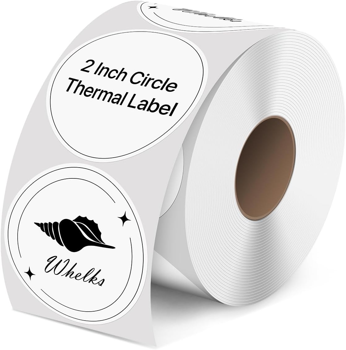 iEager 2 Inch Round Thermal Labels, White Circle Thermal Printer Stickers | Durable Circular Label Printer Sticker for Business, LOGO, Gift, 500 Labels/Roll
