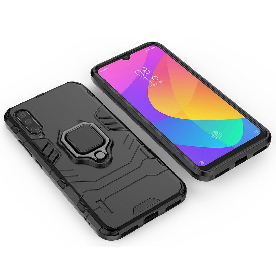 SATURCASE Schutzhülle für Xiaomi Mi A3, Ring Kickstand Hybrid 2 in 1