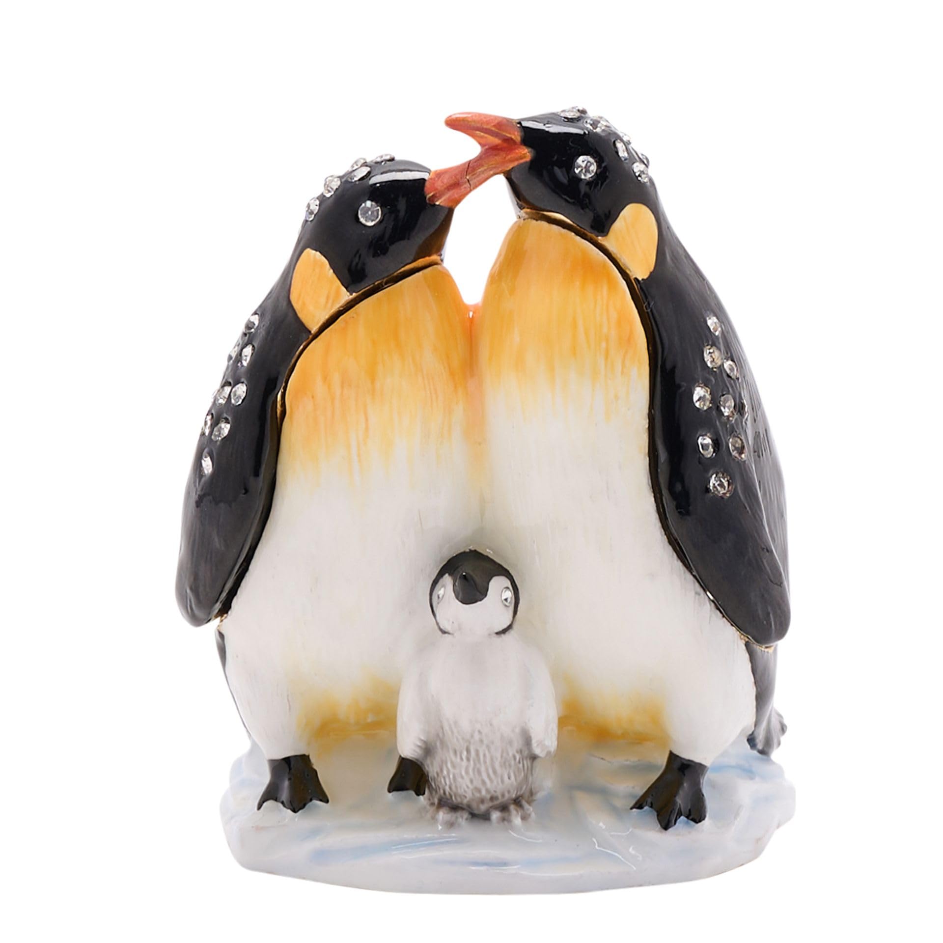 Widdop Stratton Trinket Box by Treasured Trinkets - Penguin Family Design - Jewellery Storage Organiser Ornament - Gift for Mum Her Mother's Day Christmas Loved One Present