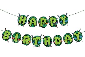Superhero Happy Birthday Decorations Ninja Green American Comics Birthday Party Banner for...