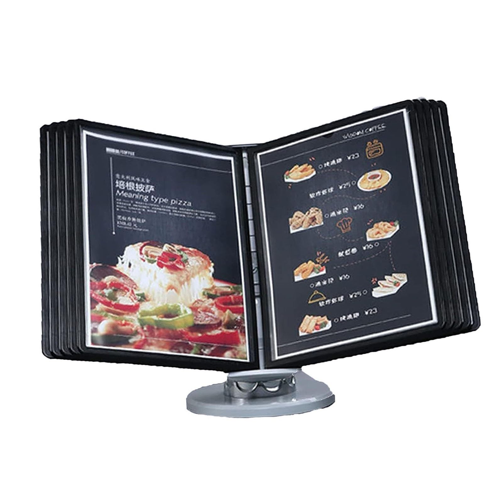 OLSKFUH Desktop Reference System - File Organizer For Desk 10 Display Pockets 20 Sheet Capacity Adjustable Desk Fli,