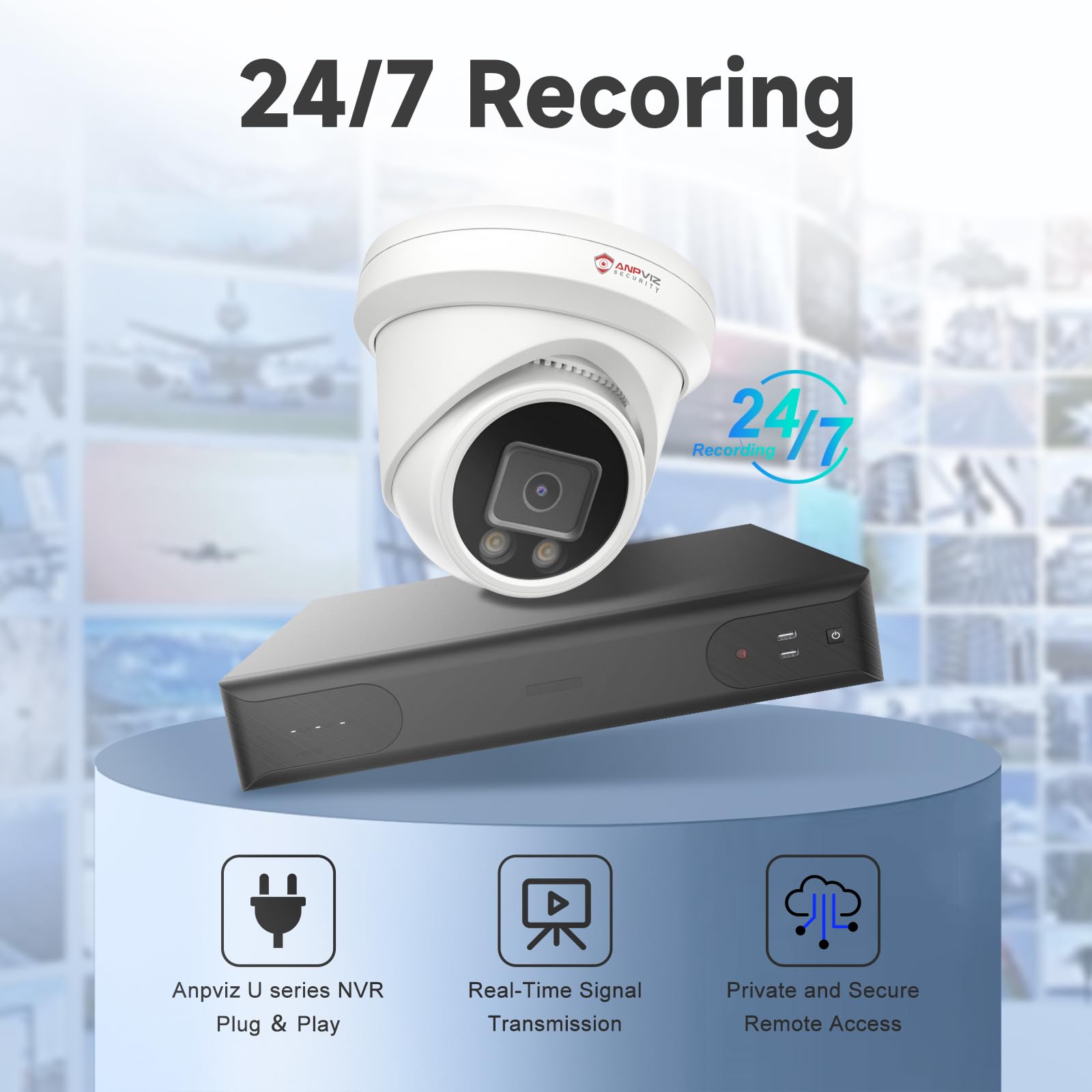 Anpviz Telecamera IP PoE da 12 MP per esterni, grandangolare a 110°, telecamera IP di sicurezza per sorveglianza domestica, visione notturna a colori intelligente, rilevamento uomo/veicolo, microfono
