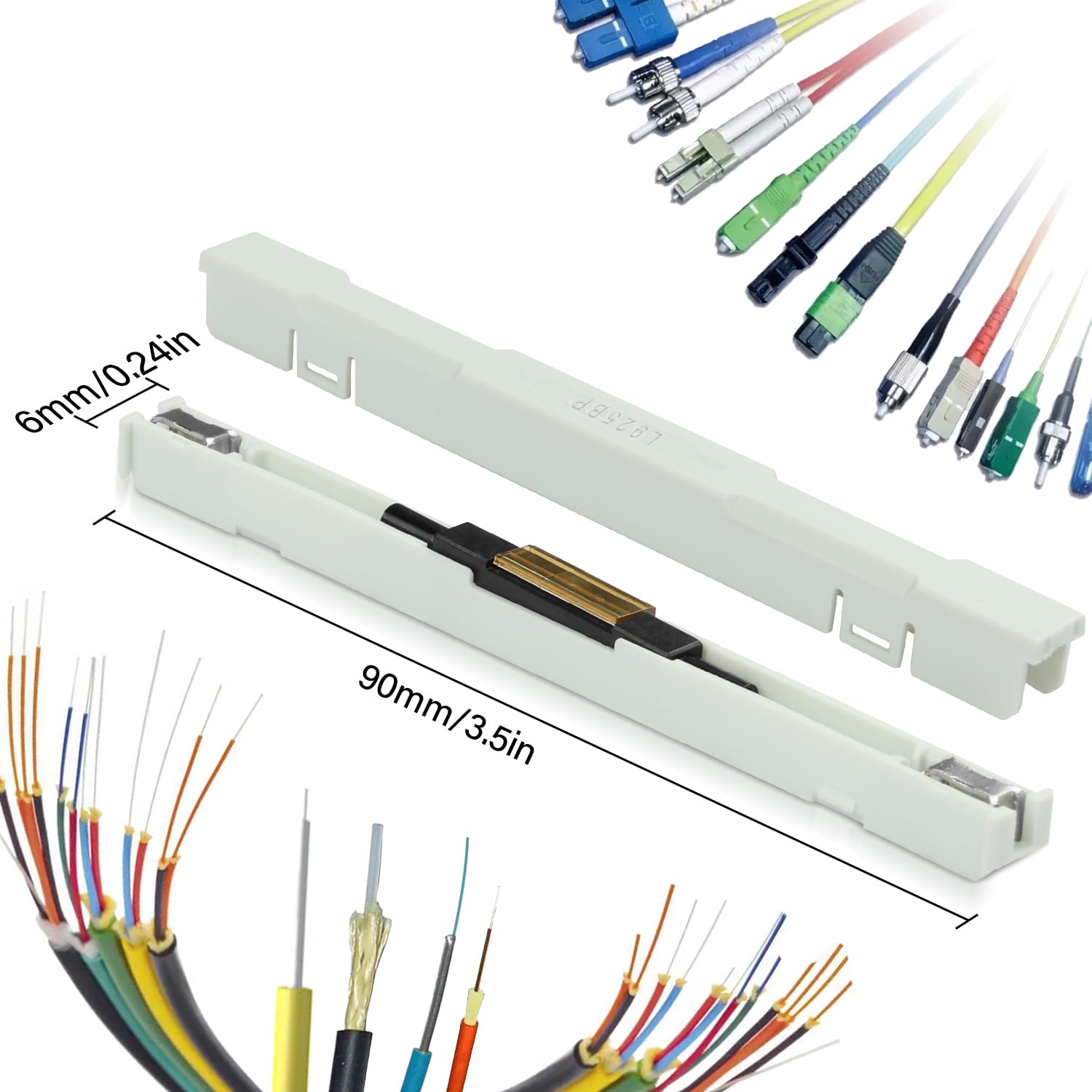 QIANRENON 125μm Singola Fibra Ottica Connettore FTTH Rete Fibra Ottica Connettore Ottico Veloce L925BP Cavo In Fibra Ottica Nuda Splicing Freddo per Cavo In Fibra Ottica Ancoraggio Estensione, 2 Pezzi