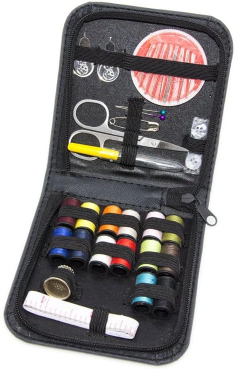 Miniatura 8 de Kit de costura de viaje de 14 hilos, fácil de usar, kit de aguja e hilo con suministros y accesorios de costura, kit básico de costura de viaje,