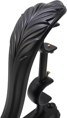 Miniatura 8 de 2 soportes de barra de cortina dobles, soportes de montaje en pared retro negros para cortinas de ventana con tornillo ajustable