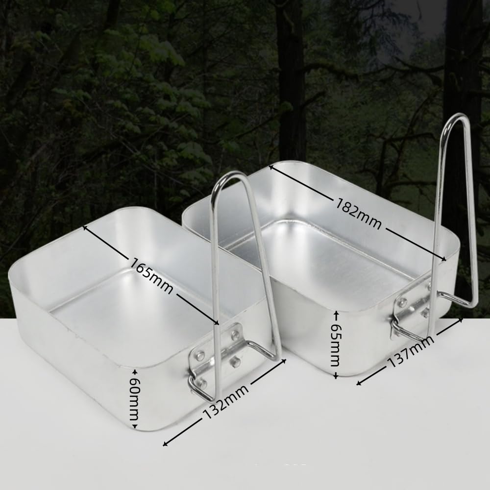 Lot de 2 boîtes gigognes en aluminium pour le camping et la cuisine, ensemble de boîtes en aluminium légères, idéales pour le camping, les festivals et les excursions de pêche