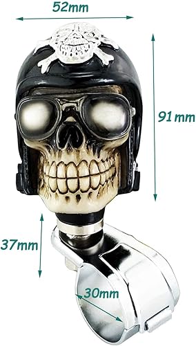 Miniatura 8 de Lunsom Pomo giratorio de rueda, perilla de suicidio con forma de calavera, mango eléctrico, ayuda de giro, pomos giratorios para la mayoría de