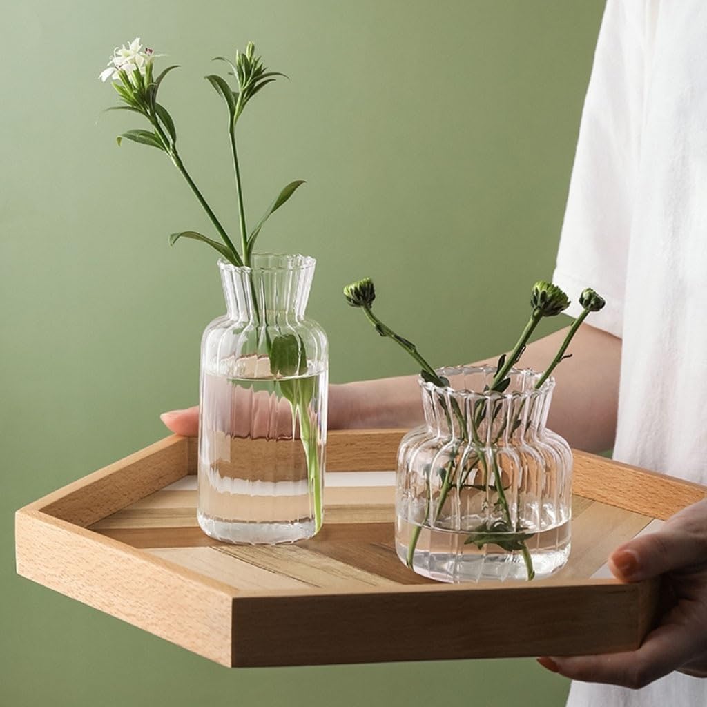 Accueil Vases Vase en Verre Transparent Bureau Simple décoration Fleur séchée Petite Dispositif Maison Salon hydroponique Pot de Décor intérieur