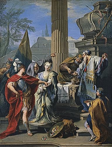 Toile moderne Le Sacrifice de Polyxène de Battista Pittoni pour grand mur blanc