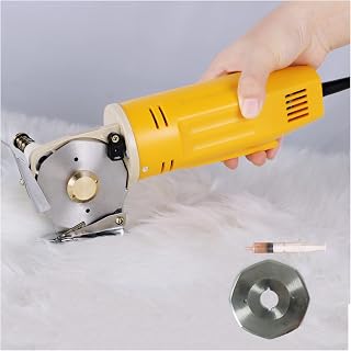 LazyWomen Electric Rotary Fabric Scissors, Rotary Cloth Cutting Machine, Rotary Cutter for Fabric with Replacement Blade, Mini Sewing Scissors Applies to Cloth & Leather & Carpet & Paper(110V)
