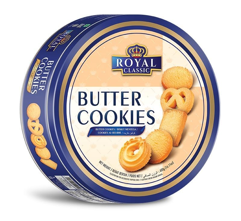 Royal Classic Danish Butter Cookies, Traditional European Style Biscuits, Blue Tin Container, 450g (From Denmark)-image-43