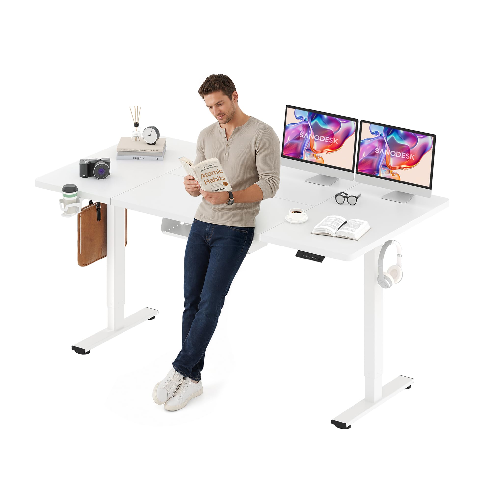 SANODESK 71x32 Large Electric Standing Desk