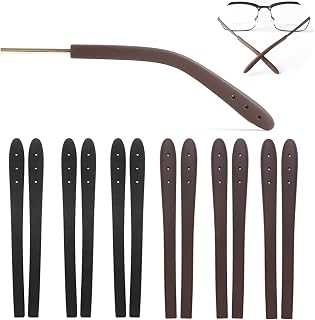 KECHIO Temple Tips for Eyeglass Anti Slip Glasses Ear Grip Pieces Tube Sleeve Comfort Arm Replacement Thin Metal 6Pairs
