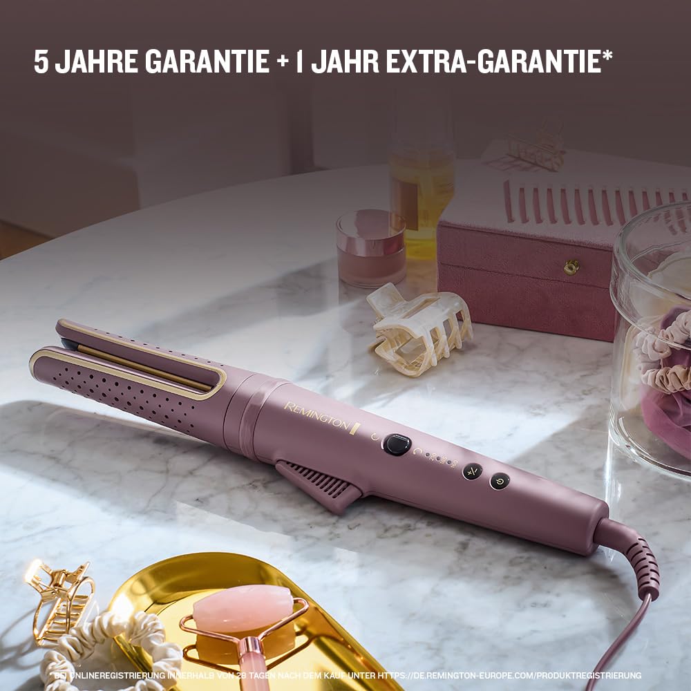 Remington AIRvive™ Lockenstab [rotierend] Ionic Air-Technologie für langanhaltende Locken (Ultra-Keramikstylingplatten mit Anti-Frizz-Mikrowirkstoffen, LED-Display 160-210°C für alle Haartypen) CI8930