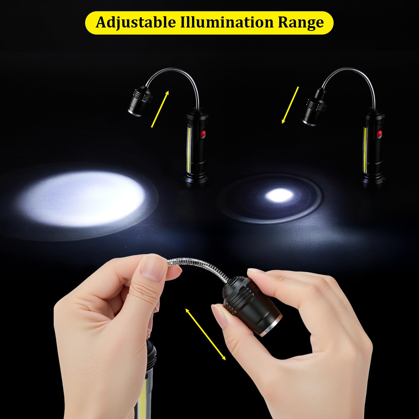 IMAGE Luce per barbecue, 2 pezzi, ricaricabile, magnetica, per barbecue, picnic, all'aperto, regalo per uomini, papà, marito