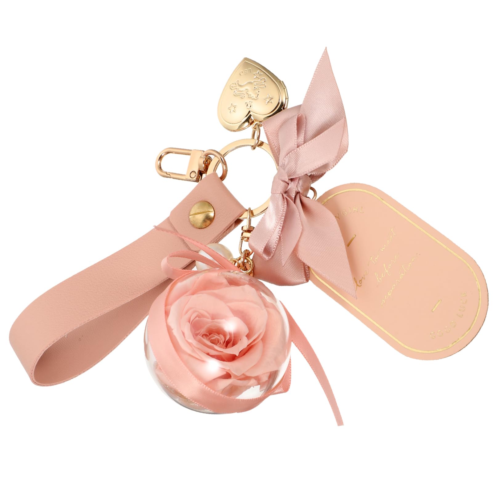 SHERCHPRY konservierter Blumen-Schlüsselanhänger Bausatz Perlen Zubehör Reize Quaste personalisierte schlüsselanhänger bag charm Rucksackanhänger Schlüsselketten Leder Rosa