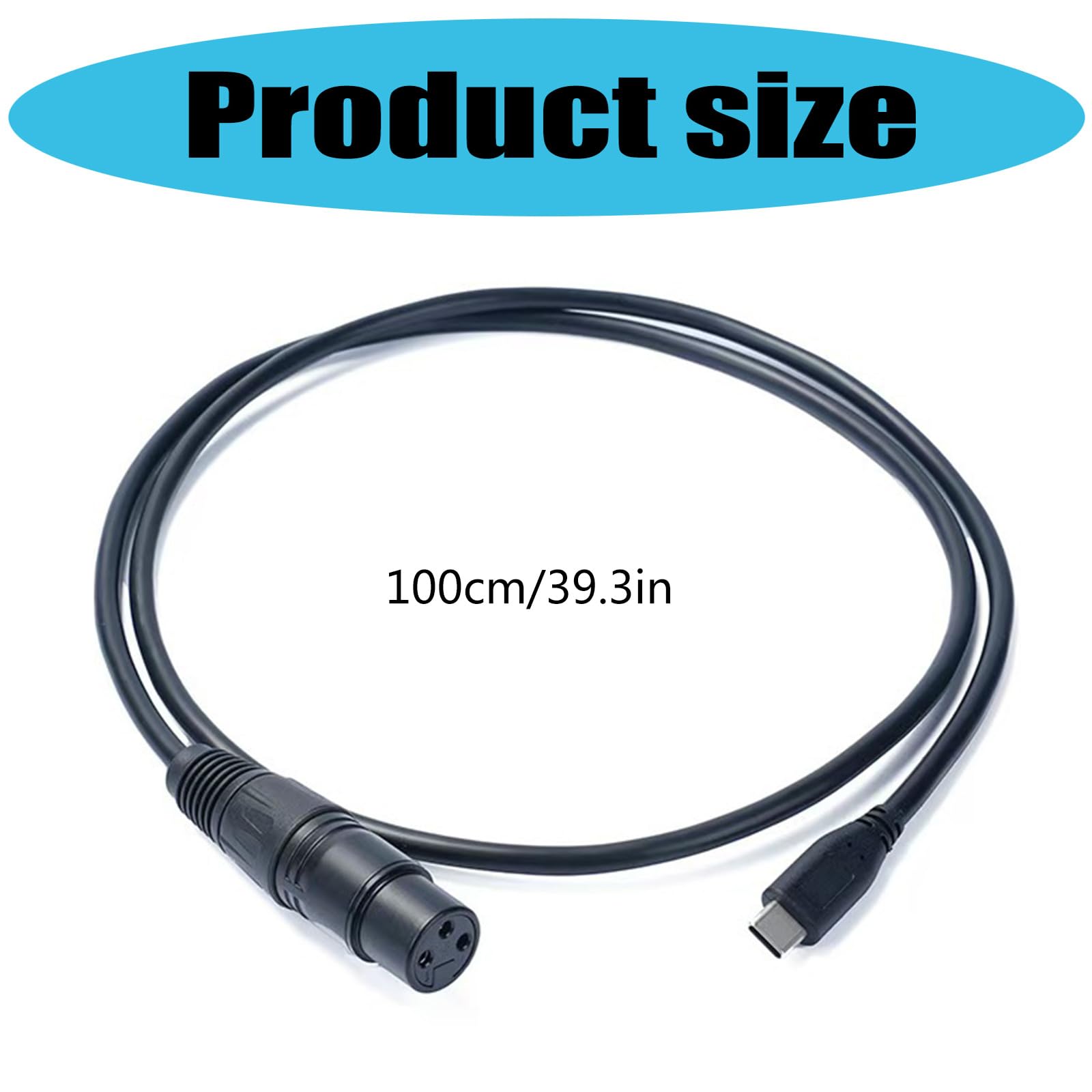 Adattatore da tipo C a XLR a 3 pin, da USB tipo C a 3 pin XLR, cavo audio stereo maschio a maschio femmina, convertitori da cavo a