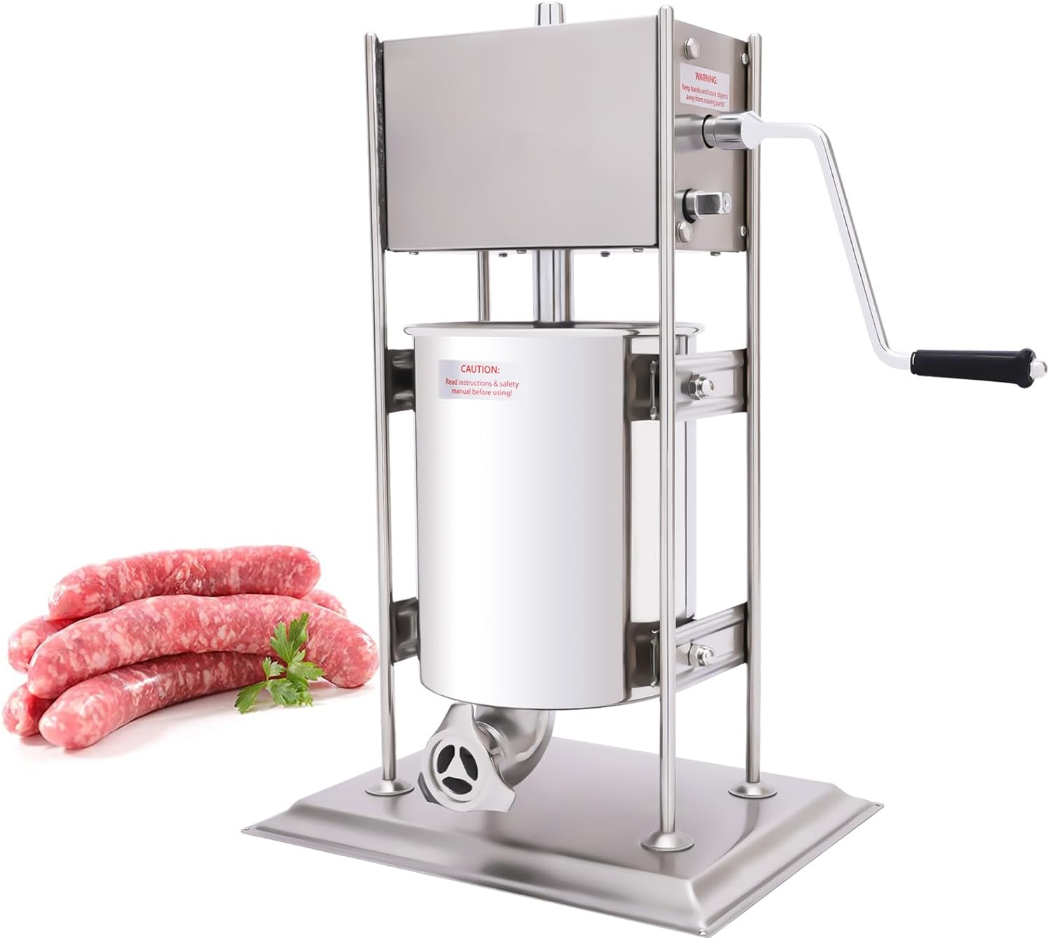 Stainless Steel Manual Churro Maker 10L, 2 in 1 Vertical Sausage Stuffer Spanish Churros Donuts Maker, Sausage Maker Machine Commercial Use