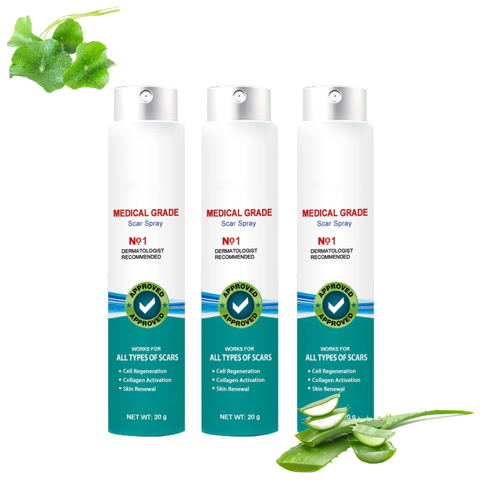 Scarremove™ Advanced Scar Spray for All Types of Scars, Scar Remove Medical Grade Scar Spray for Acne Scars, Surgical Scars and Stretch Marks (3pcs)