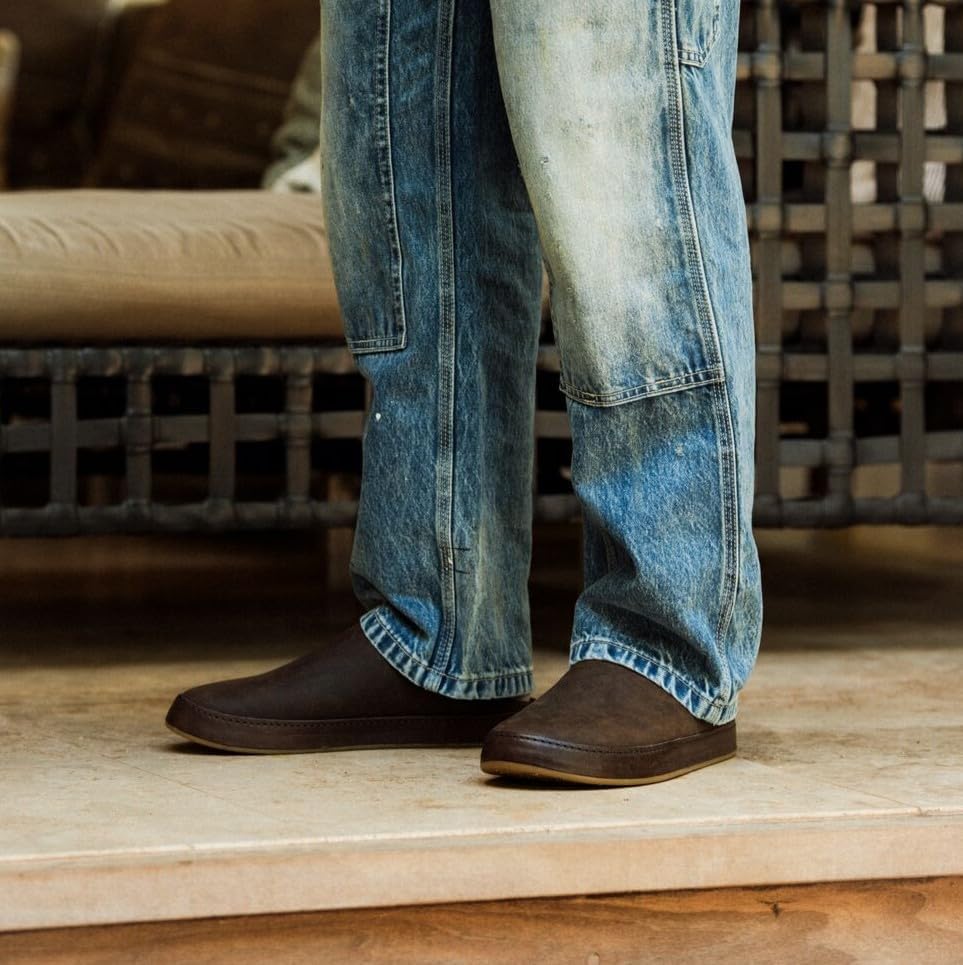 OLUKAI Ku'u Men’s Suede Slip-On Shoes, Genuine Shearling Lining, Supportive Fleece Footbed, All-Day Comfort & Wear - Image 3