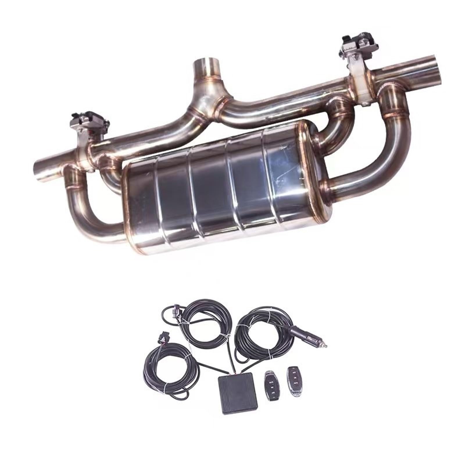 Turbo Splitter Zawór Do 2.5 3.0 3.5 4.0 5.0 i poprawy dźwięku Tłumik zaworu samochodowego układu wydechowego Zawory przedmuchowe silnika samochodowego(C)