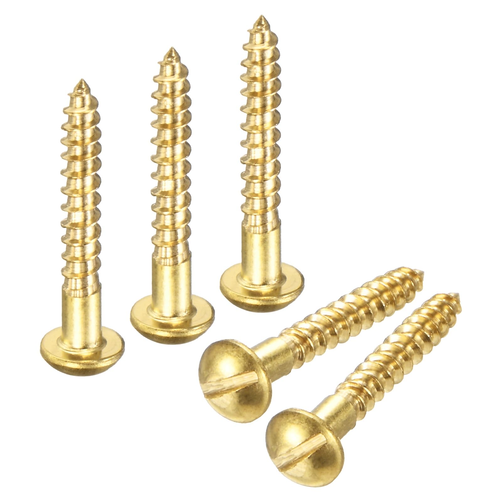 M METERXITY Wood Screws (M3 x 20mm, Brass) 30 Pcs - Slotted Round Head Self-Tapping Screw Apply to Woodworking/Furniture/Appliances Repair/Industry/Gardening