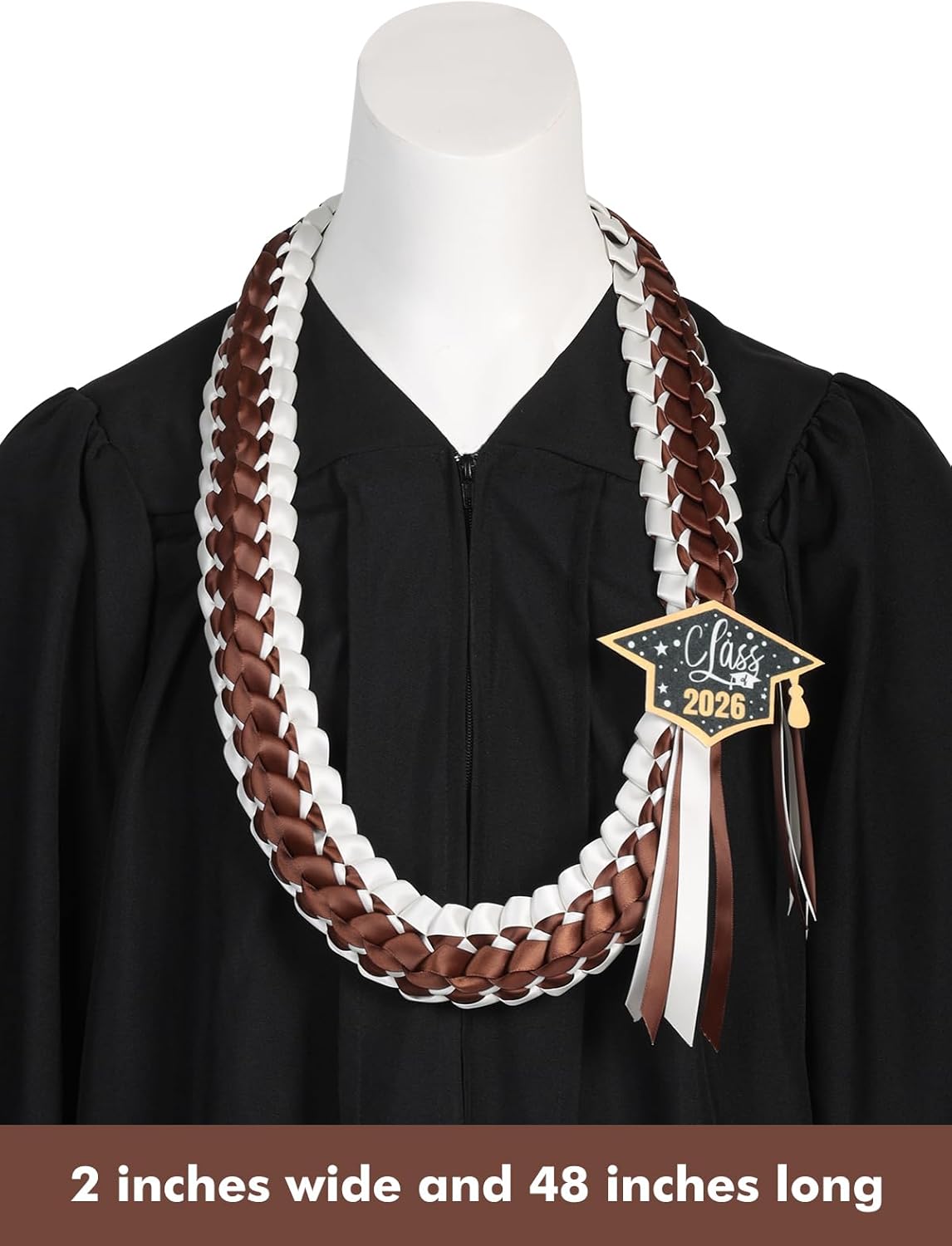 TFTAFAN Graduation Lei Class of 2026 Graduation Ribbon Leis Graduation Necklace Braided Necklaces Graduation Leis gift Party Accessories for Women and Men