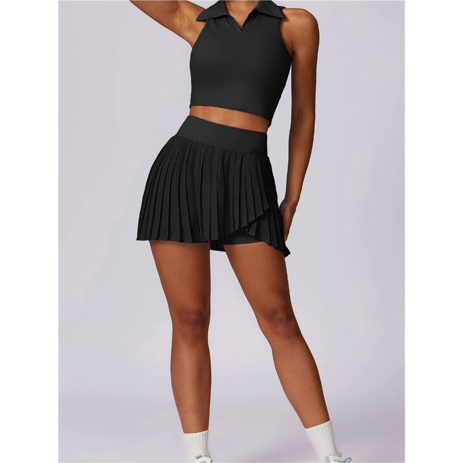 Damen Faltenrock Tennis Sommer Weiß Frauen Tennis Vielseitig Yoga Plissee Rock Fitness Laufen Atmungsaktive A-Linie Golf Rock Hosen