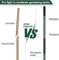 Vista 3 de VNIMTI Pala de jardinería resistente, hoja redonda de 56 pulgadas con mango de fibra de vidrio (verde)