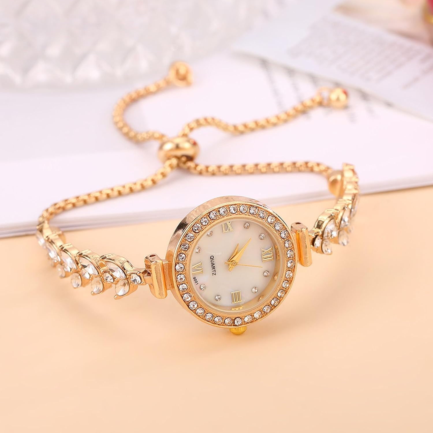 3Pcs Fashionable Diamond Crystal Bracelet Watch for Women Elegant Round Dial Analog Quartz Wristwatches Wholesale - Image 2