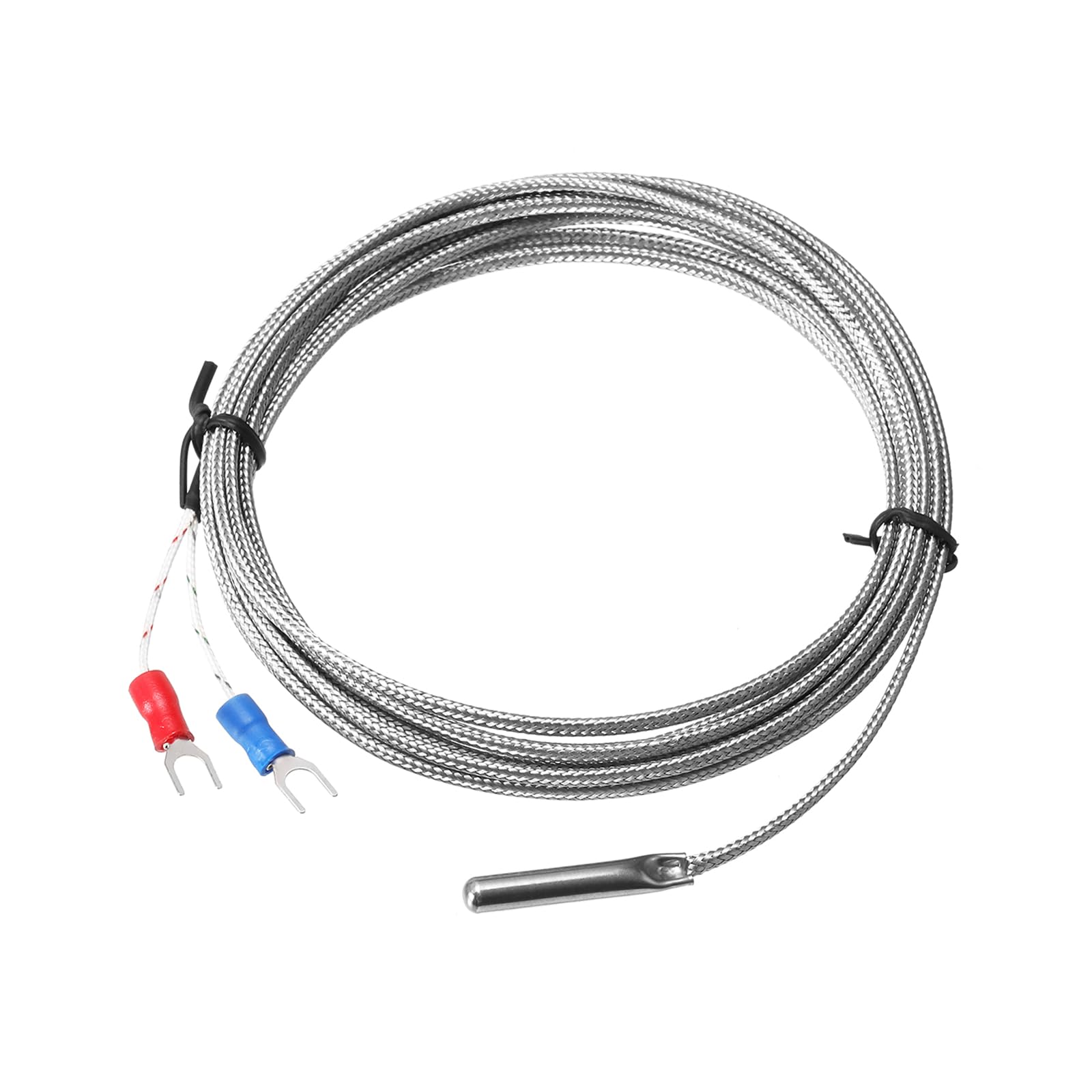 MECCANIXITY K Type Thermocouple Temperature Sensor Probe 5x30mm 10ft Wire 0 to 600°C(32 to 1112°F) Stainless Steel