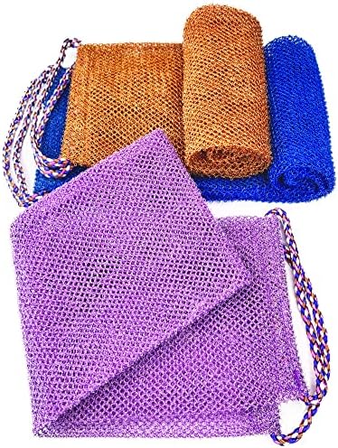 African Exfoliating Net, 3 Pieces Super Exfoliating Home Spa Weave Back Exfoliating Scrubber for Shower - Body Wash Cloths Deep Clean & Invigorate Your Skin - Double Sided Available image 5