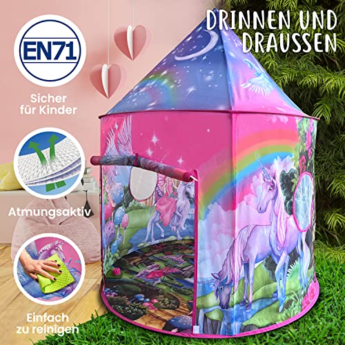 W&O Tenda per Bambini Tema Unicorno con Suoni Magici, Tenda Unicorno Bambina Regalo, Tenda Unicorno Bambina, Tenda Bambini, Tenda Gioco Bambini per Interni ed Esterni, Giochi per Bambini